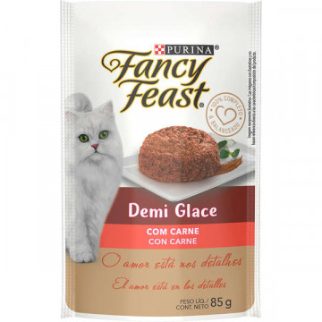 Sachê Fancy Feast Demi Glace Sabor Carne para Gatos Adultos - 85g